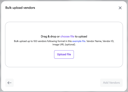 adding vendor bulk