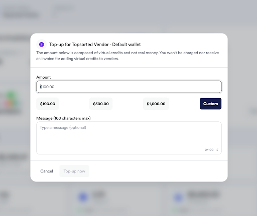 vendor wallet top up step 2